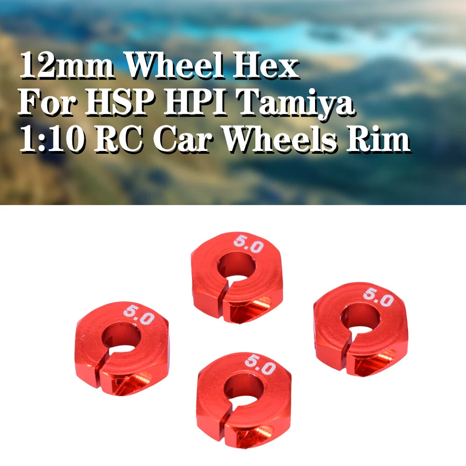 4PCS Aluminium 5mm Dicke Rad Sechskant 12mm für Schrauben HSP HPI 1:10 RC Auto - Bild 1 von 4