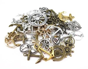?100 gramos aprox 47 piezas surtidos hágalo usted mismo antiguos dijes de anclaje colgante fabricación artesanal - Imagen 1 de 4