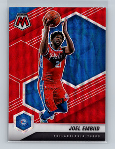 2020-21 Panini Mosaic Mosaic Red Wave Prizm Joel Embiid #164