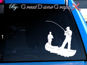 Barco Pesca Pescador #2 - Calcomanía de vinilo - Elección de color - ALTA CALIDAD - Imagen 1 de 2