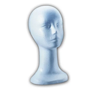 Female Styrofoam Wig Head Decorative Head Hair Foam Styrofoam Head Bust - Picture 1 of 2