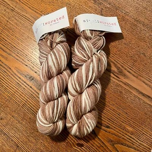 2 Simpliworsted by HiKoo Yarn Skeins 55% Merino Superwash Multicolor Brown Cream - Picture 1 of 4