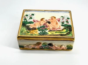 Capodimonte Box Vintage Italy Hand Painted Trinket Dresser Decorative - Picture 1 of 12
