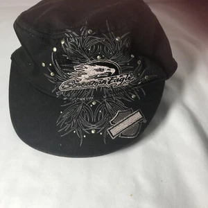 Sombrero plano Harley Davidson para mujer Screaming Eagle bordado y tachuelas - Imagen 1 de 7