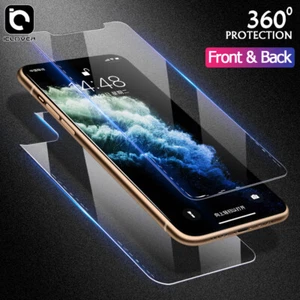 Vidrio templado frontal para iPhone 14/13/12 Pro/Max/Plus + protector de pantalla posterior 9H - Imagen 1 de 12