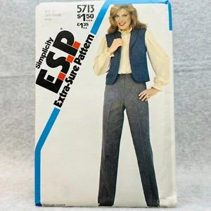 Simplicity 5713 Plus Size Straight Leg Pants and Vest Misses 16 20 Pattern - Picture 1 of 4