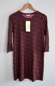 NEW Boden Floral Long Sleeve Cotton Sleep Shirt Maroon (Size 8) SALE! - Picture 1 of 5