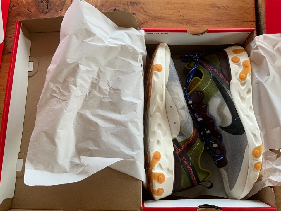 DS Mens Size 12 Nike React Element 87 AQ1090 300 Moss/Black-Eldorado New in Box - Image 1 of 4