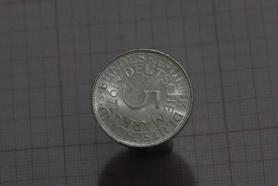 🧭 🇩🇪 GERMANY FEDERAL 5 MARK 1972 F SILVER HIGH GRADE B71 #2183 - Image 1 of 2