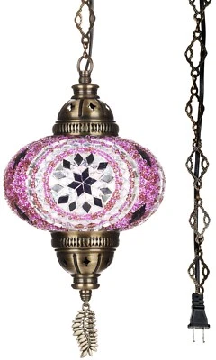 SWAG PLUG-IN Turkish Moroccan Mosaic Ceiling Hanging Lamp Pendant Light Fixture - Image 1 of 4