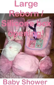Reborn Silikon Baby Duschbox Öffnung für Mädchen Puppe 0-3 Monate mit GROSSEM Plüschtier + - Bild 1 von 17