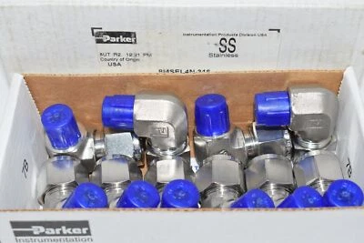 Pack of 10 NEW Parker 8MSEL4N-316 A-LOK Inch Tube NPT Male Elbow - MSEL - Image 1 of 3