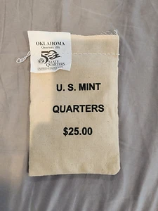 2008-D Oklahoma State Quarters $25 Sewn Mint Bag (100 Coins) - Picture 1 of 1