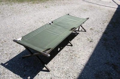 German Army Camp Bed Aluminium Folding Field Lounger Folding Bed No. 2 - Image 1 of 3