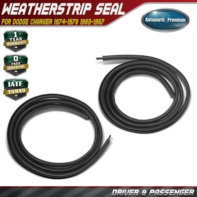 2Pcs Driver & Passenger Door Seal Rubber Weatherstrip for Dodge Charger Dakota - Image 1 of 4