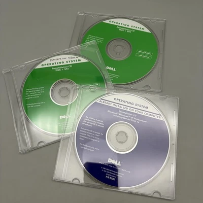 Dell OEM Reinstallation CDs Windows 2000 W2K SP2 + XP Pro SP1a Lot of 3 Restore - Image 1 of 4