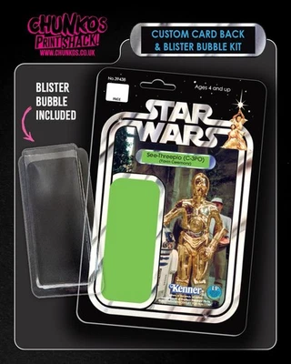 Star Wars C3PO - Yavin Custom Card Back Kit & Blister Bubble - Vintage Kenner - Image 1 of 2
