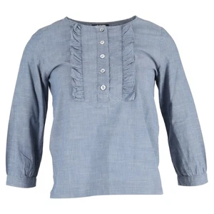 A.P.C. Cleo Blouse in Blue Cotton - Picture 1 of 6