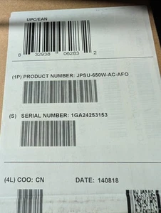 Alimentation neuve Juniper JPSU-650W-AC-AFO - 650W AC, avant vers arrière, boîte scellée - Photo 1/2