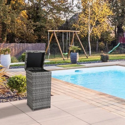 Bote de basura exterior de 24 galones con tapa para uso en patio trasero terraza cocina o patio Foto 1 de 4