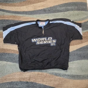 Super Rare! VINTAGE MAJESTIC 2004 WORLD SERIES AUTHENTIC 1/4 ZIP Short Sleeve XL - Picture 1 of 7