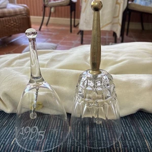 2 Vintage Crystal Bells Princess House Silver Plated Handle Over 24% Lead& 1995 - Picture 1 of 11