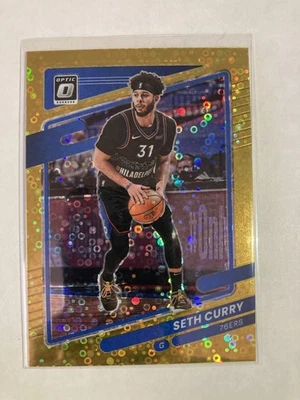 2021-22 Donruss Optic SETH CURRY #91 Gold Disco Fast Break Prizm 01/10 See Desc. - Image 1 of 3