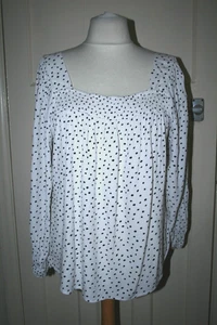 SIZE 20 PAPAYA WHITE & BLACK POLKA DOT TOP - Picture 1 of 5