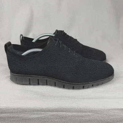 Cole Haan Zerøgrand Stitchlite Wingtip Oxfords Shoes Mens 9.5 Black Lace Up Logo - Image 1 of 4