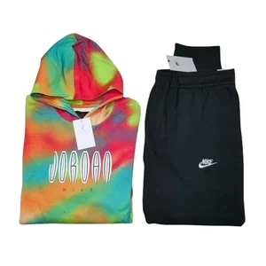 Air Jordan Men's Size 2XL Sweatsuit Fleece MVP Tracksuit Outfit Set Tie Dye NWT - Picture 1 of 11