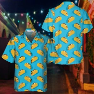 Traditional Mexican Food Taco Hawaiian Shirt Short Sleeve Taco Shirt F - Picture 1 of 2