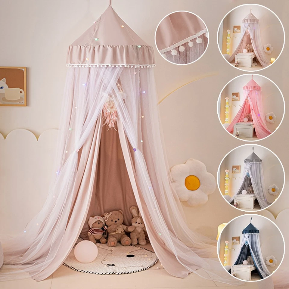 Baby Baldachin Betthimmel Doppellagig Moskitonetz Baby Kinderbett Kinderzimmer - Bild 1 von 4