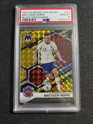 2021 Mosaic W/C Matthew Hoppe Black Gold Prizm Refractor #/8 PSA 10 GEM MINT SSP - Image 1 of 2