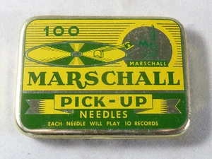 Grammophon Nadel-Dose, MARSCHALL PICK UP, gramophone needle tin, mit Nadeln - Picture 1 of 3