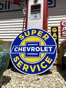 Antique Vintage Old Style Chevy Super Service 41” Sign! - Picture 1 of 7