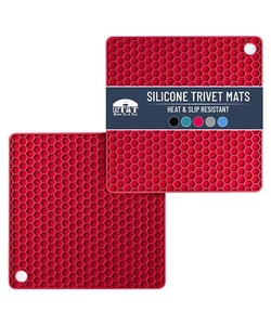 Btat Silicone Trivet Mats 2 Pack Rose Red Silicone Trivet Silicone Hot Pads For - Picture 1 of 7