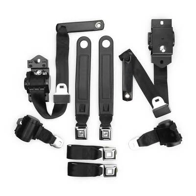 1974-81 Chevrolet Camaro Black Pushbutton Retractable Seat Belt Kit - Image 1 of 2