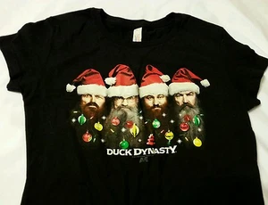 Damen T-Shirt Gr. S 3/5 Junior schwarz Ente Dynastie Weihnachten Bärte - Bild 1 von 1