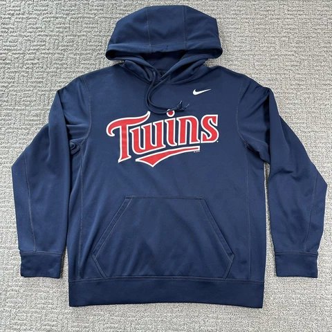Nike Minnesota Twins Hoodie Medium M Blue Sweatshirt Therma Fit Logo Pocket Mens Cover