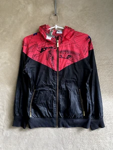 Nike Windbreaker Jackets Size L Girls Kids Red Black Logo Sports Activewear - Picture 1 of 11