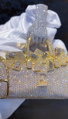 14k Yellow Gold Plated Men's Custom Wallet Bag Pendant in 925 Sterling Silver - Image 1 of 4