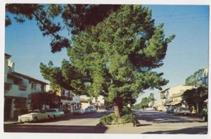 Postal de autos CARMEL CA Ocean Avenue década de 1950 - Imagen 1 de 1