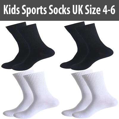 Football Socks Boys Kids Hockey Sports Soccer Rugby Plain School UK Size 4-6 UK