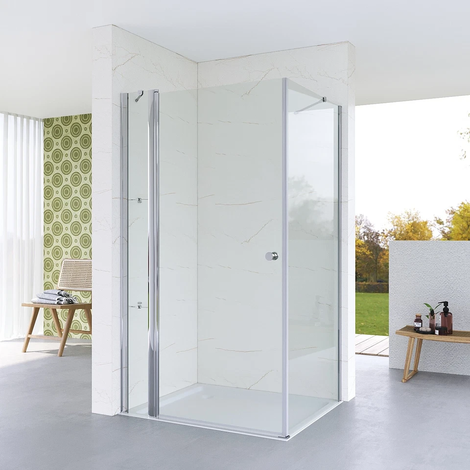 AQUABATOS Duschkabine Eckeinstieg Duschabtrennung 95x90x187 cm Dusche Duschtür Pendeltür