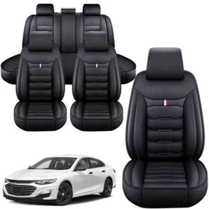 For Chevrolet Malibu Car Seat Cover Full Set Leather 5-Seat Front Rear Protector - Picture 1 of 13