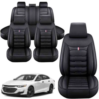 For Chevrolet Malibu Car Seat Cover Full Set Leather 5-Seat Front Rear Protector Foto 1 de 4