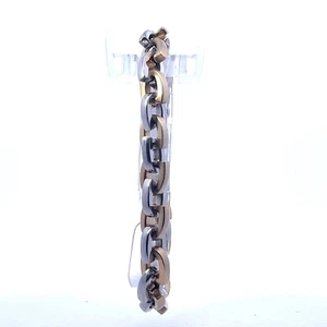 10mm Acero Inoxidable Dos Tonos Oro Herradura Pulsera de Eslabones - Imagen 1 de 8
