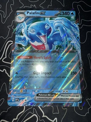 SVP 126 Palafin EX Jumbo Oversize Pokémon Card 2024 Black Star Promo - Image 1 of 2