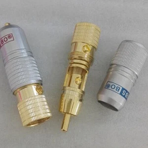 1 pz CONNETTORE CONNETTORE CONNETTORE CONNETTORE CAVO AUDIO VITE PLACCATO ORO 24K K, 44 ay - Foto 1 di 2