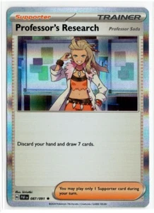 Pokemon Paldean Fates Holo Rare 087/091 Professor's Research Professor Sada - Picture 1 of 1